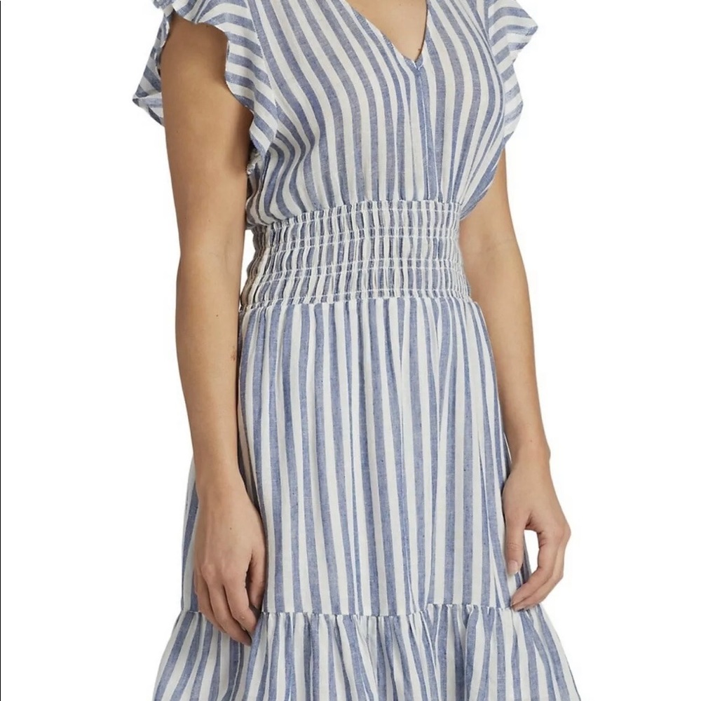 Rails Tara Dress Echo Stripe Blue Mini Casual XS NWOT Retail $178